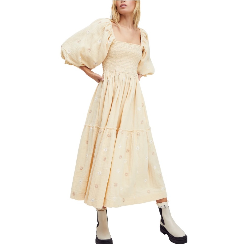 Free People Dahlia Embroidered Maxi Dress new size XL